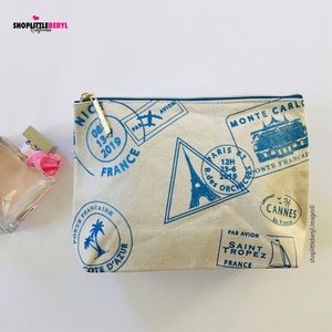 Lancôme Cream/Blue Cosmetic Bag
